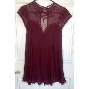 Urban Outfitters Kimchi Blue Women's Trapeze Mini Dress Sz XS Lace Flowy Boho